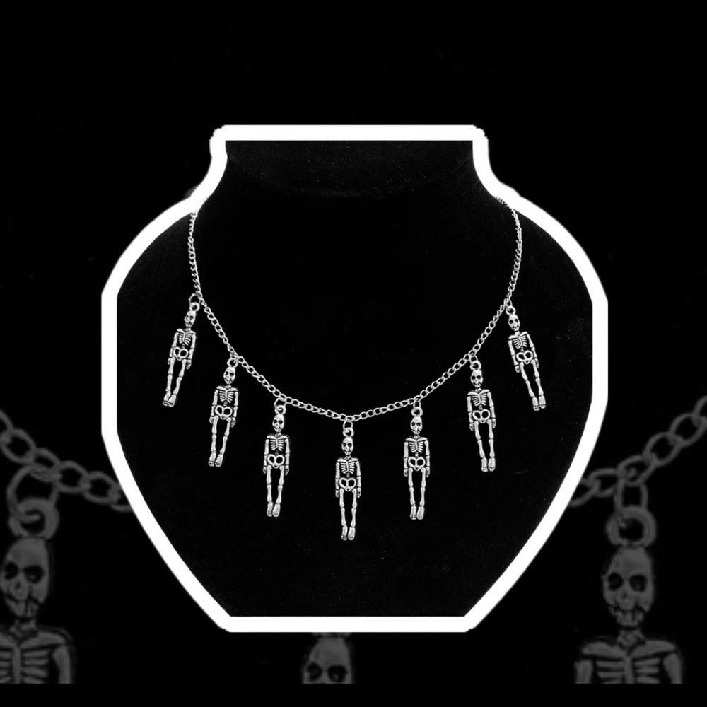 Skeleton charm necklace